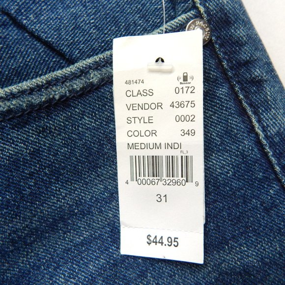 PacSun Mens Skinny Cut Off Ribbed Denim Jean Shorts Medium Indigo Size 31 - Picture 4 of 9